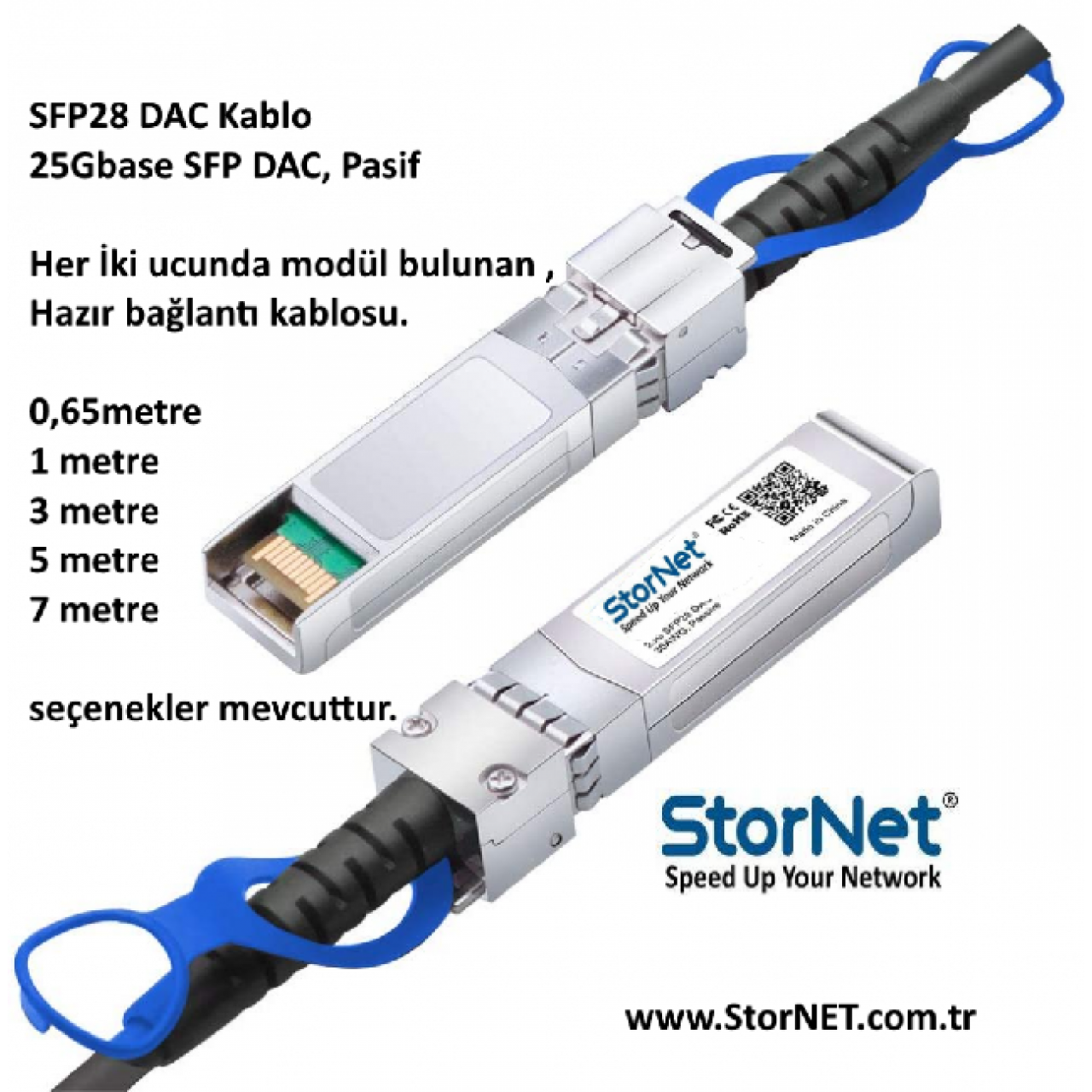 Dac Kablo Juniper JNP-SFP-25G-DAC-1M Uyumlu 25GBase SFP28 (1 Metre)