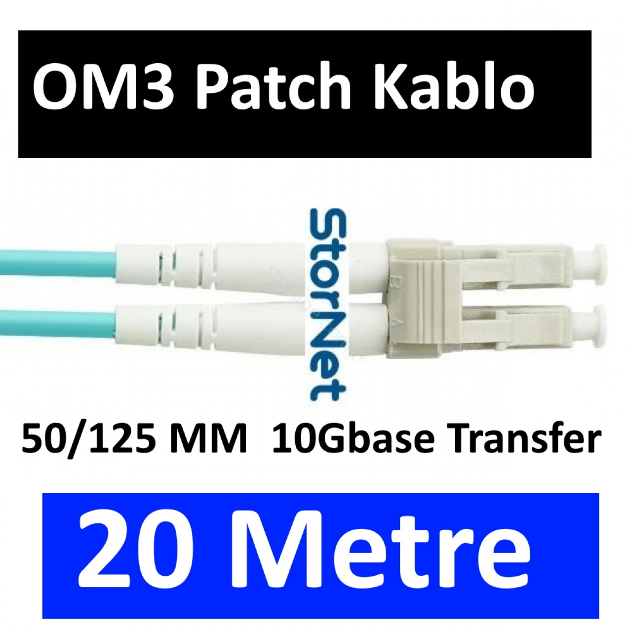 20 Metre LC to LC OM3 10G MM 50/125 Fiber Optic Patch Kablo