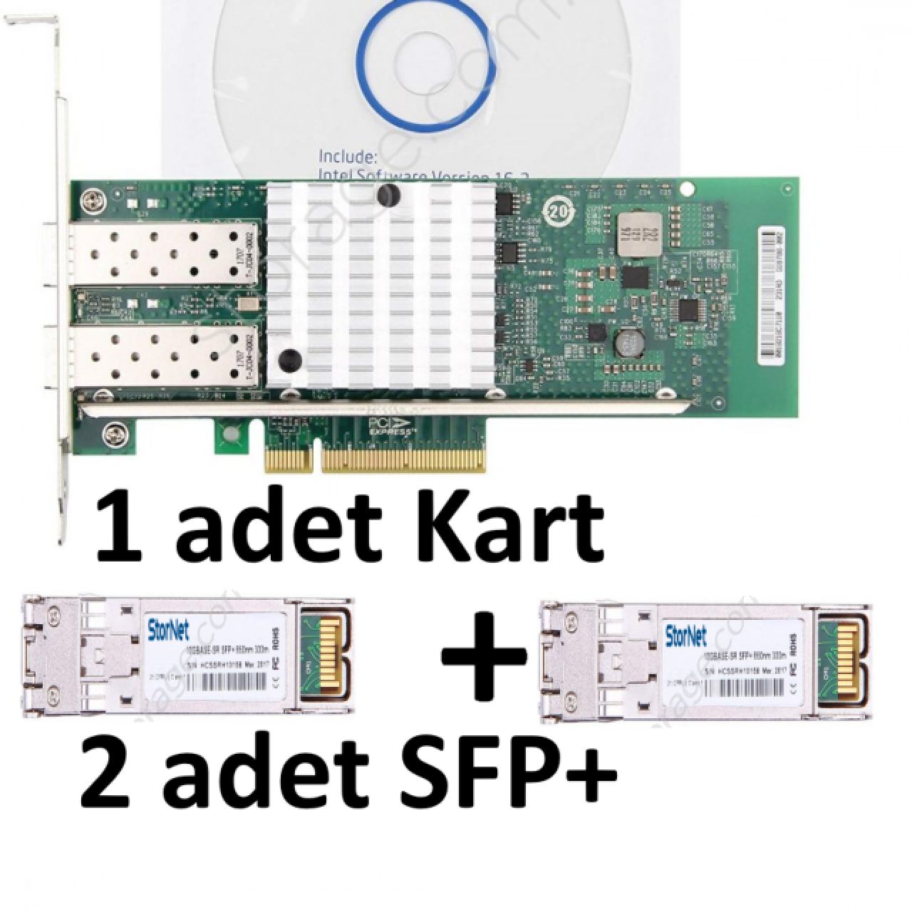 Bundle 1 adet X520-DA2 intel Kart + 2 adet SFP MM Transceiver