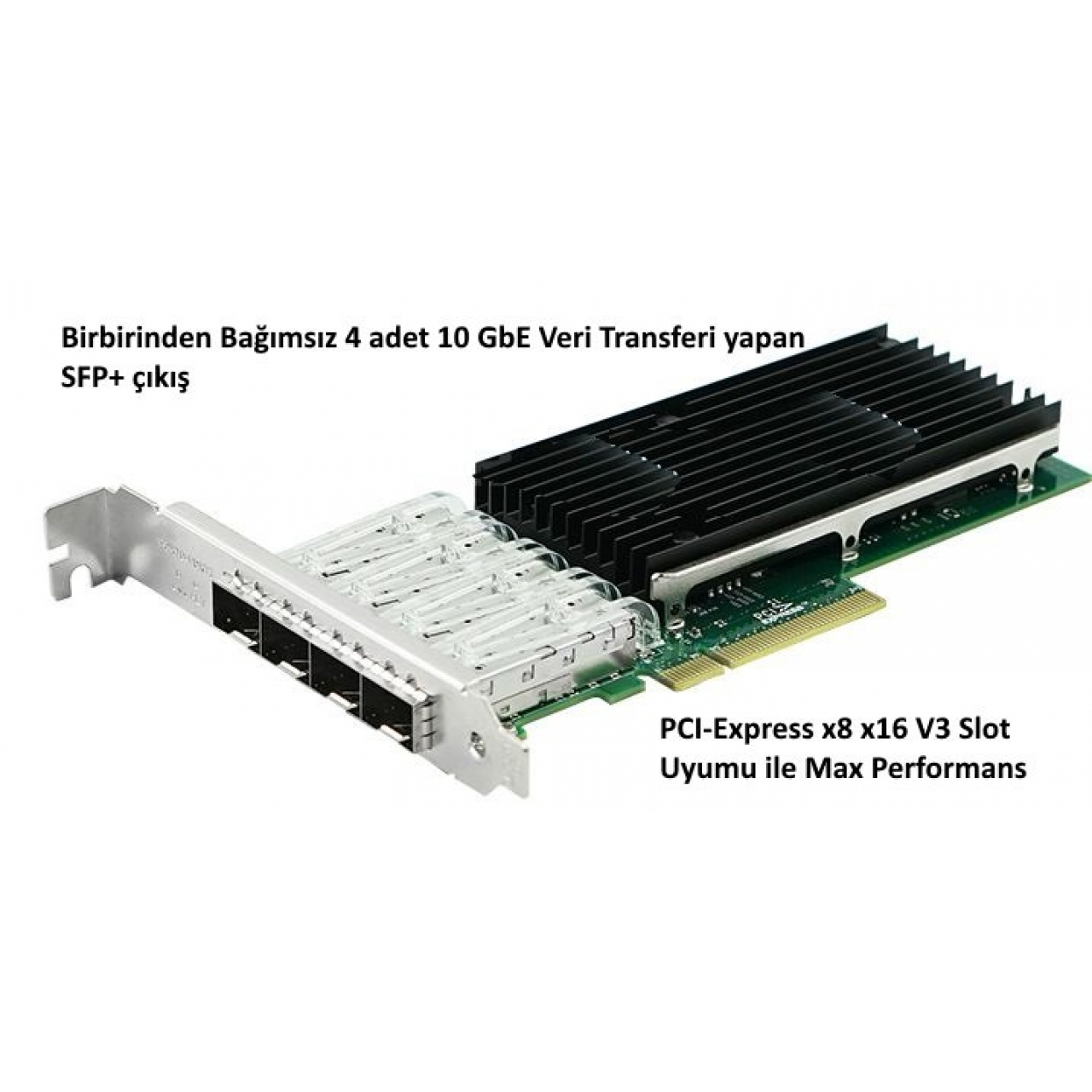 Ethernet Kartı 4 Port 10 GbE Intel X710DA4   SFP+ Çıkışlı