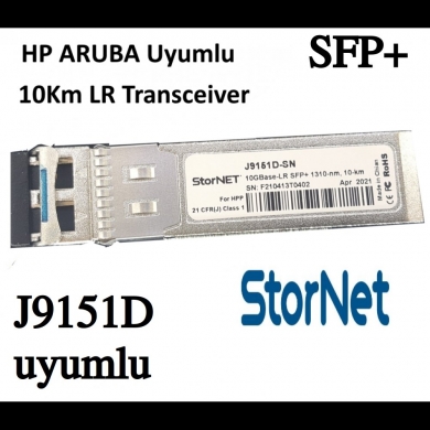 HP  ARUBA J9151D Uyumlu SFP+ 10Gbps SMF, 1310nm 10KM  LR Transceiver - StorNET