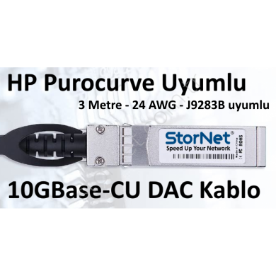 HP Procurve J9283B uyumlu 10GBase DAC Kablo 5 metre 24AWG StorNET